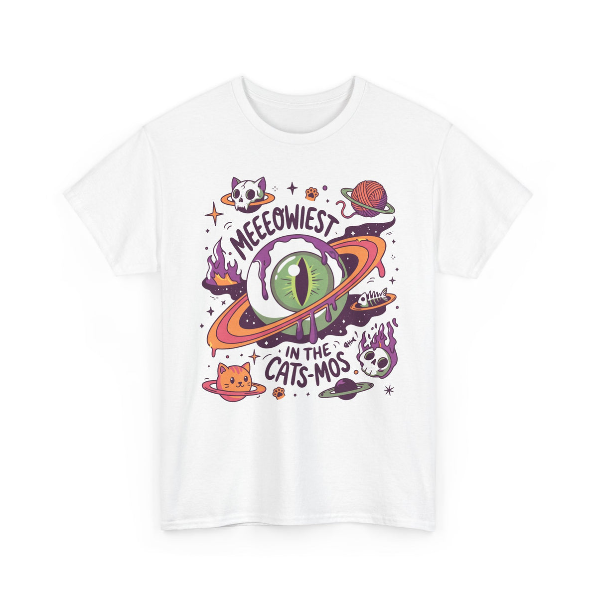 Meeeowiest In The Cats-Mos Shirt — Psychedelic Cosmic Eye Cat T-Shirt