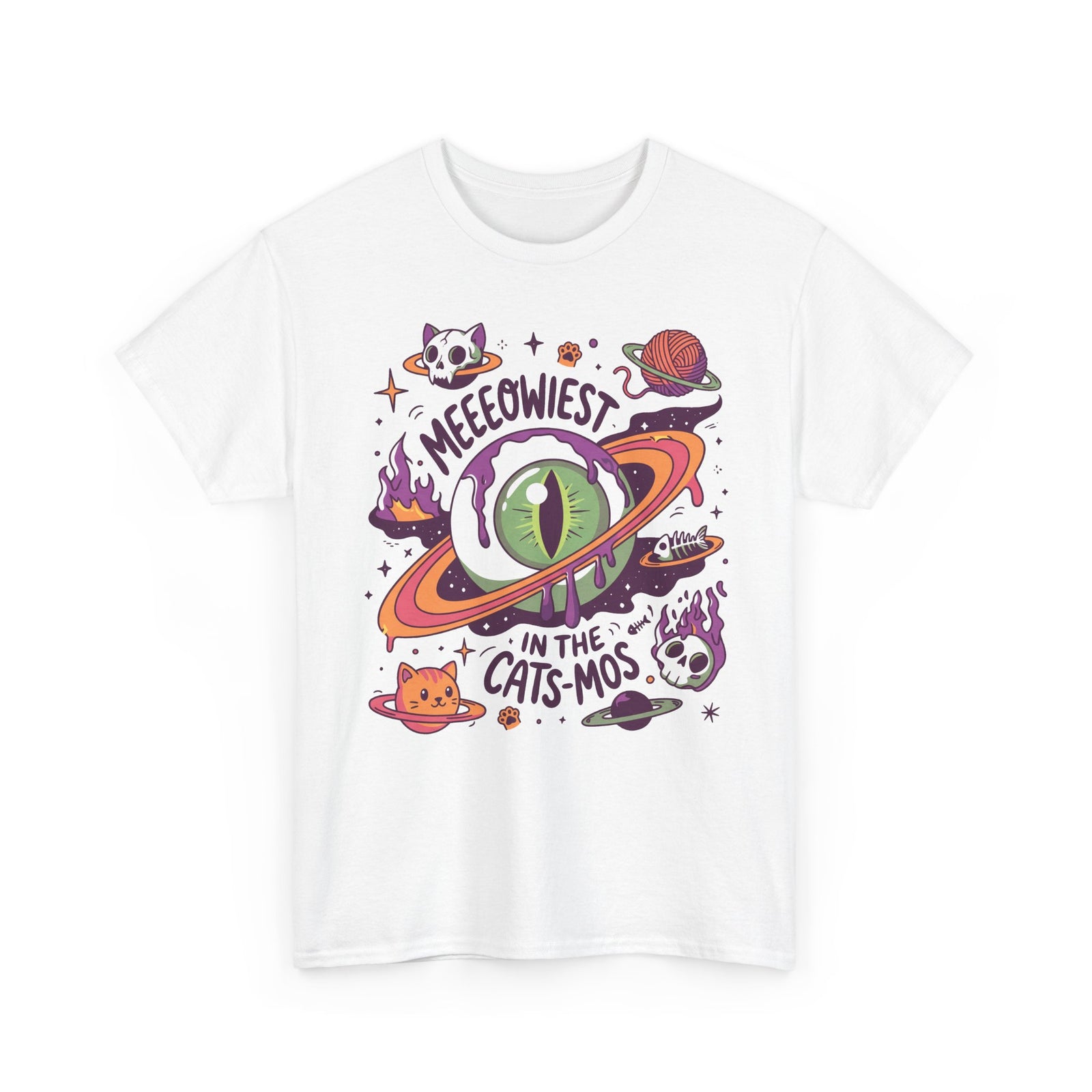 Meeeowiest In The Cats-Mos Shirt — Psychedelic Cosmic Eye Cat T-Shirt