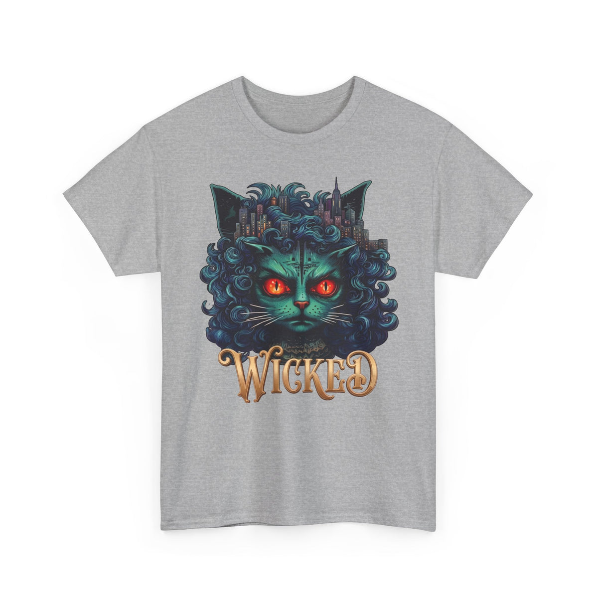 Wicked Green Witch Cat Broadway Shirt — Spooky Musical Parody T-Shirt