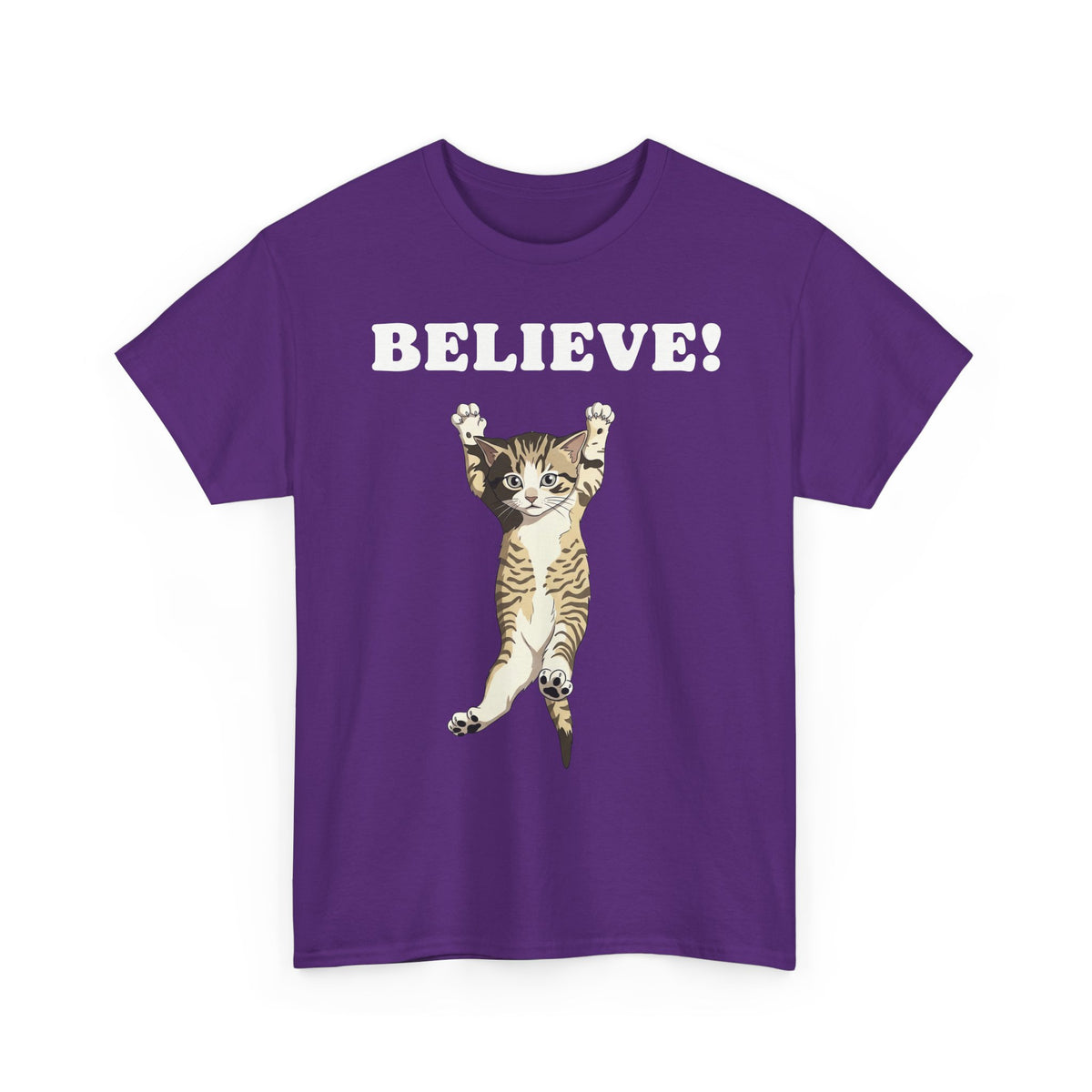 Believe! Cat Tee — Cute Motivational Kitten T-Shirt