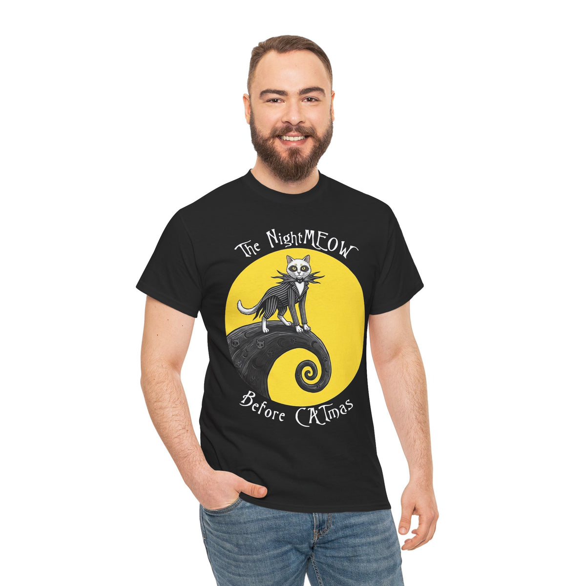 The NightMEOW Before Christmas T‑Shirt Halloween x Christmas Cat Tee