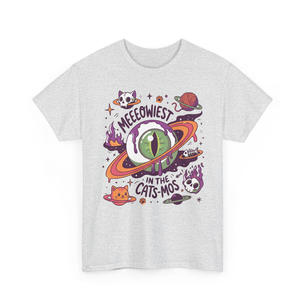 Meeeowiest In The Cats-Mos Shirt — Psychedelic Cosmic Eye Cat T-Shirt