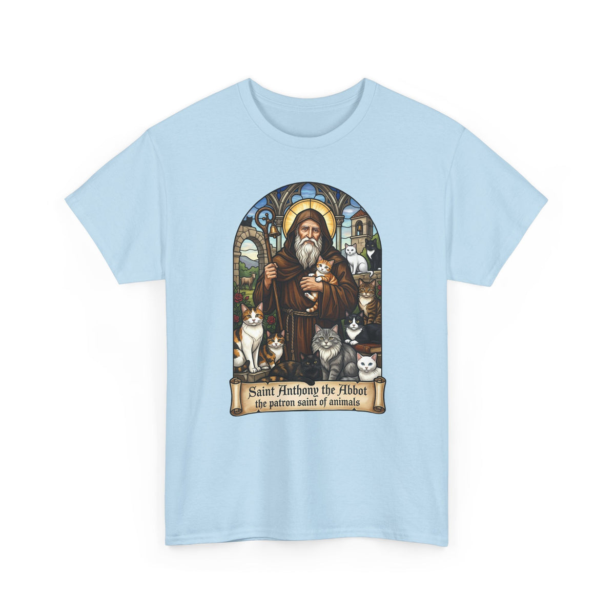 Saint Anthony the Abbot Cat T-Shirt Patron Saint of Animals Shirt