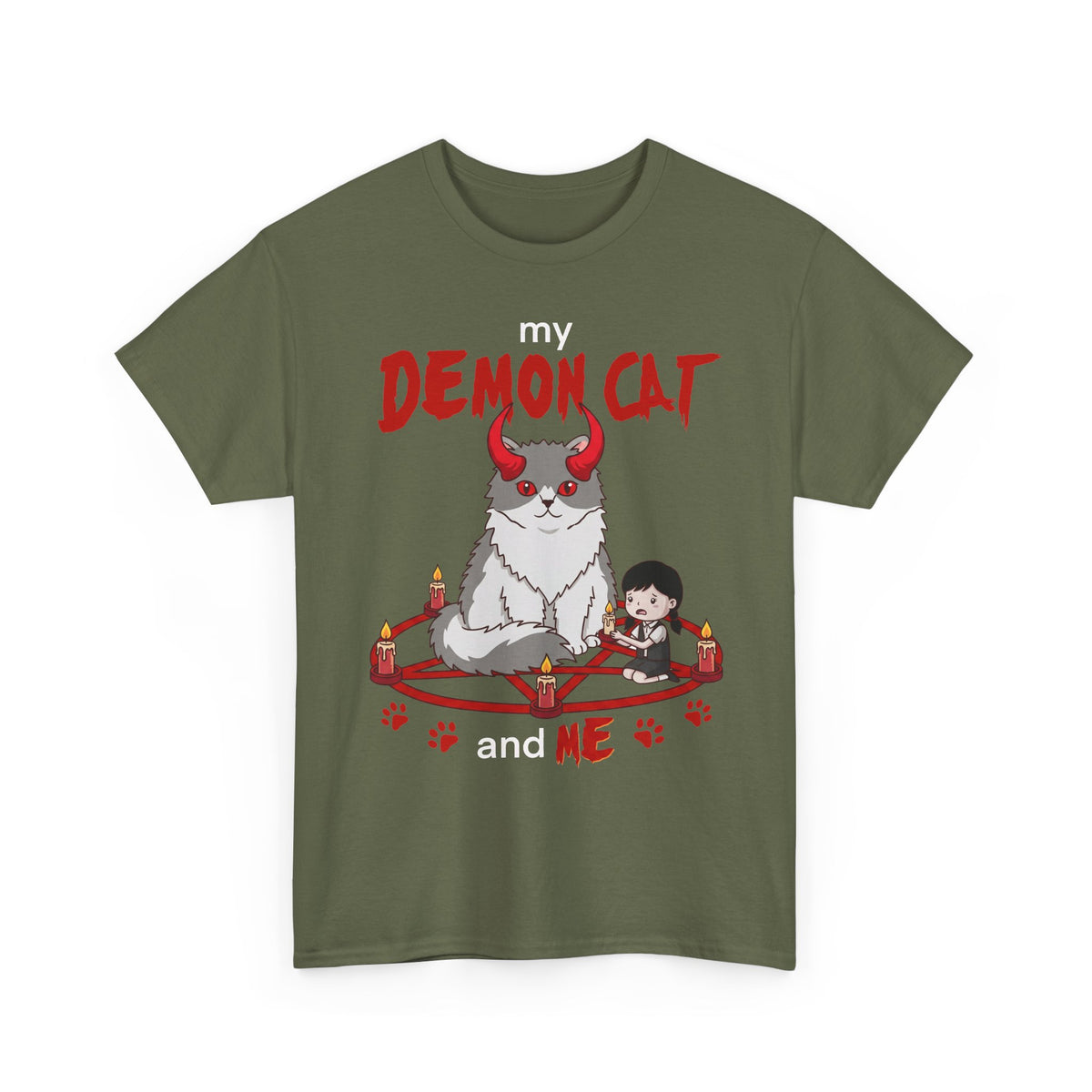 My Demon Cat T-Shirt — Cute Spooky Cat Graphic Tee for Cat Lovers & Halloween