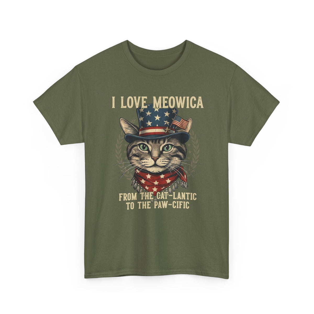 I Love MEOWICA Cat T-Shirt — From the Cat-lantic to the Paw-cific