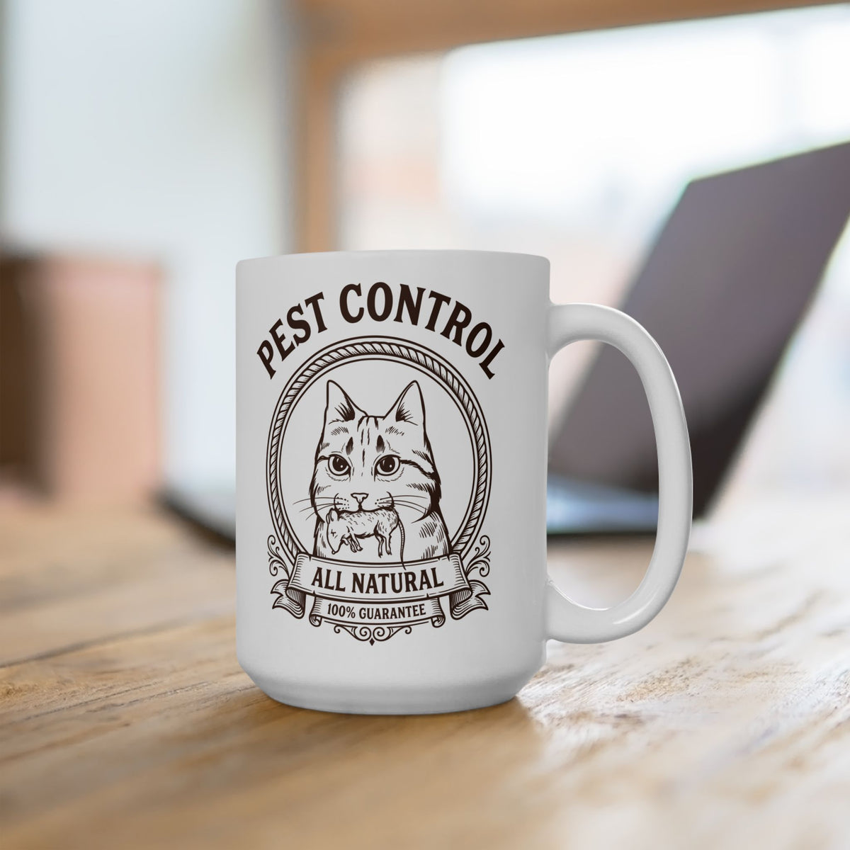 All Natural Pest Control – Funny Cat Ceramic Mug