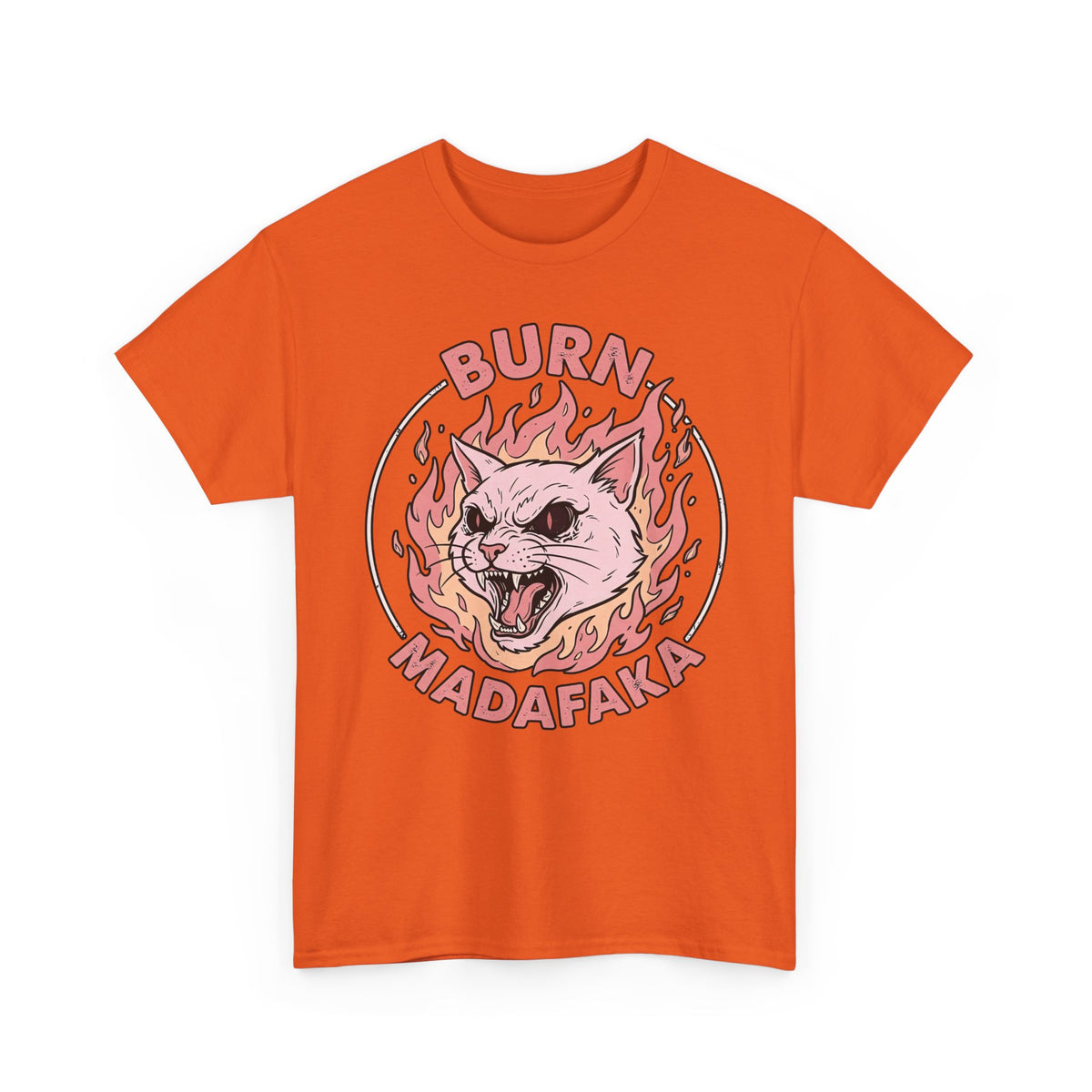 Funny Cat T‑Shirt — "Burn Madafaka" Graphic Tee