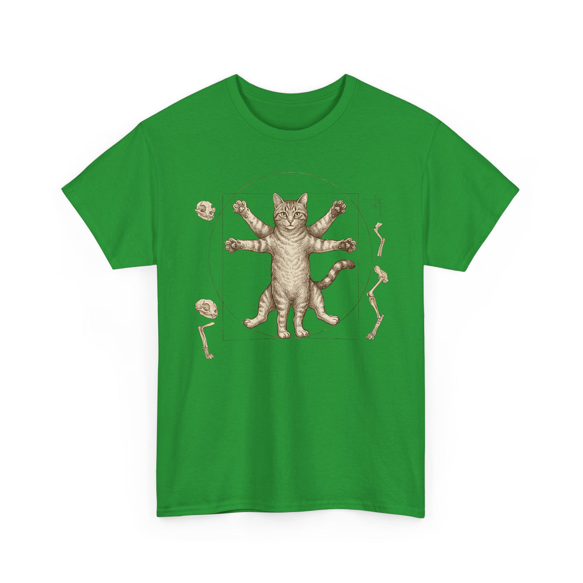 Vitruvian Cat T-Shirt — Anatomical Cat Art Tee