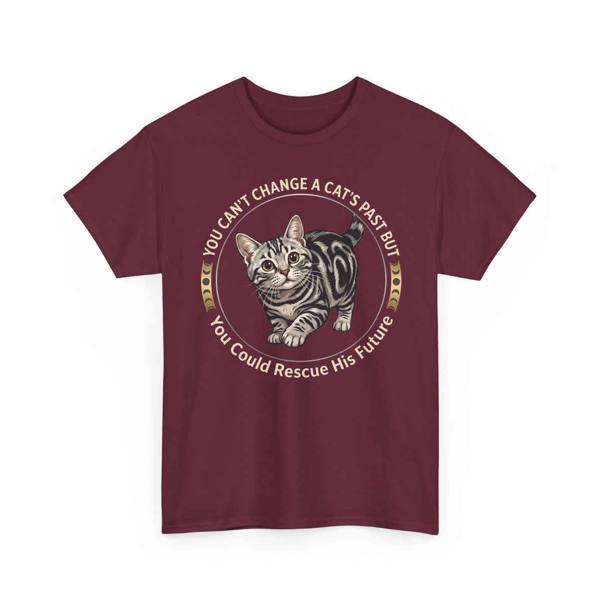 Rescue His Future Cat T-Shirt — You Can't Change A Cat's Past Rescue Tee