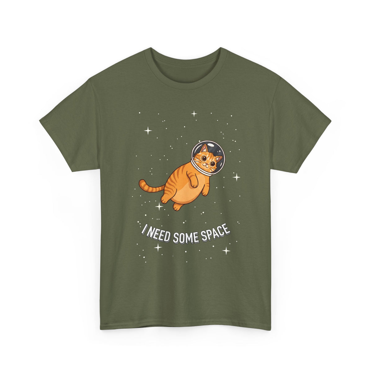 I Need Some Space Cat T-Shirt — Cute Astronaut Orange Tabby Feline Tee