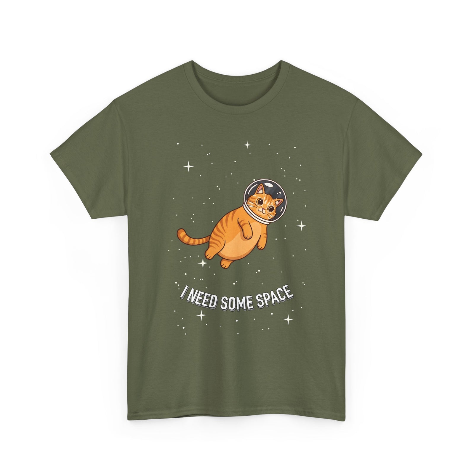 I Need Some Space Cat T-Shirt — Cute Astronaut Orange Tabby Feline Tee
