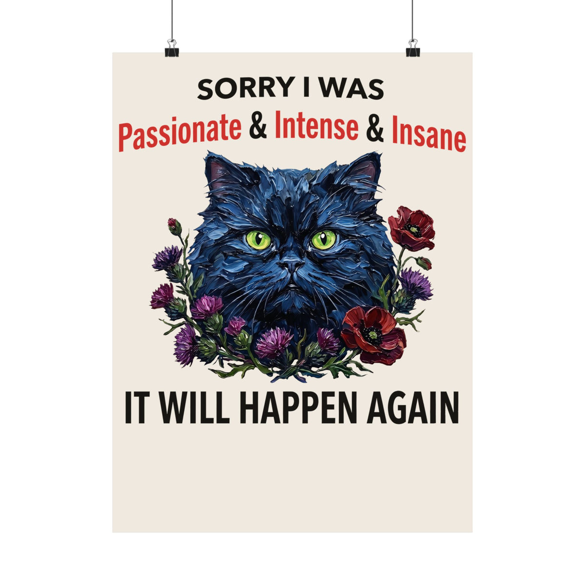 Passionate Black Cat Poster