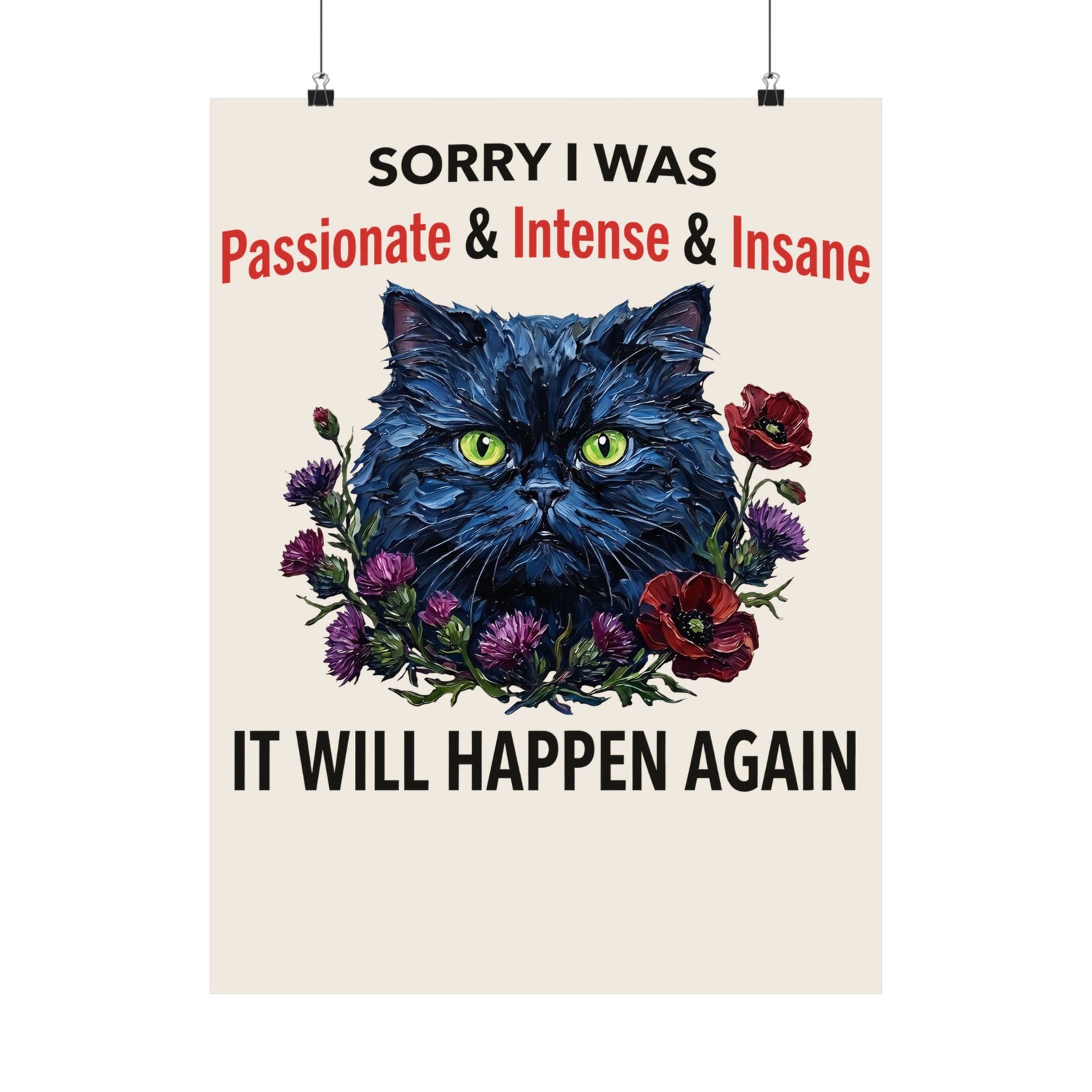 Passionate Black Cat Poster
