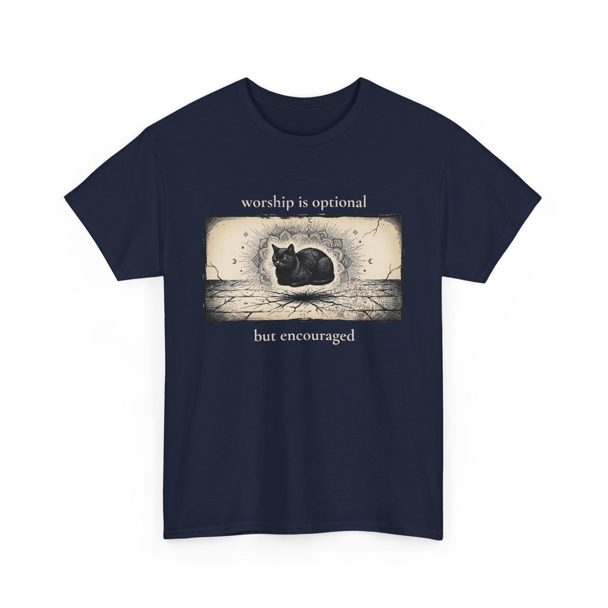 Worship Is Optional But Encouraged Cat T-Shirt