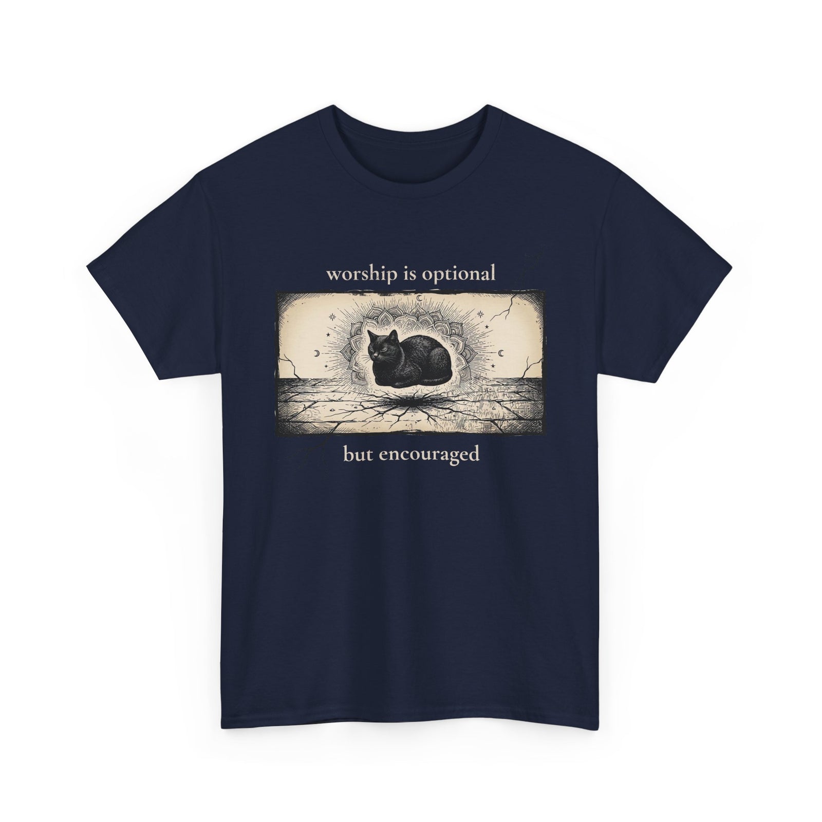 Worship Is Optional But Encouraged Cat T-Shirt