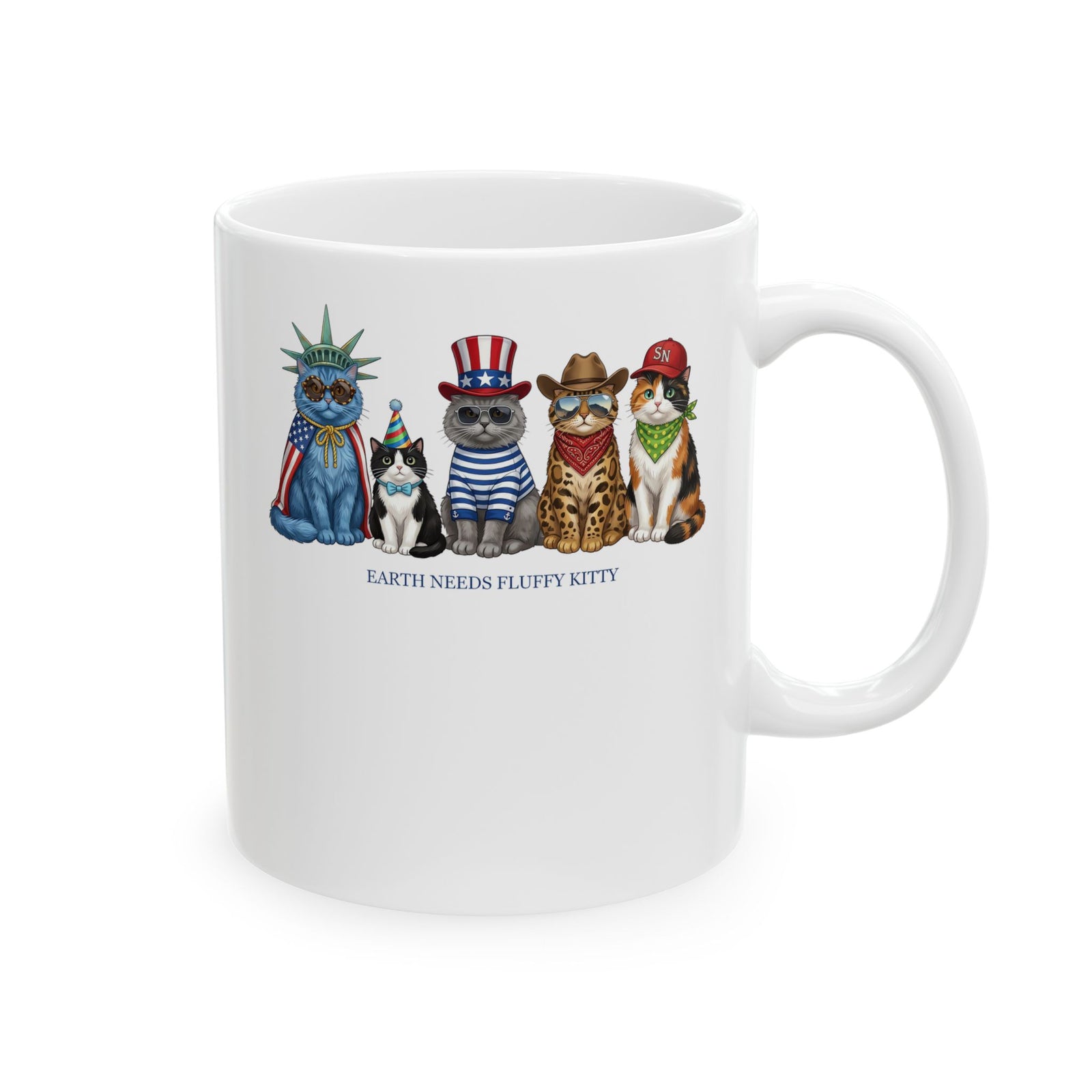 Earth Needs Fluffy Kitty Ceramic Mug