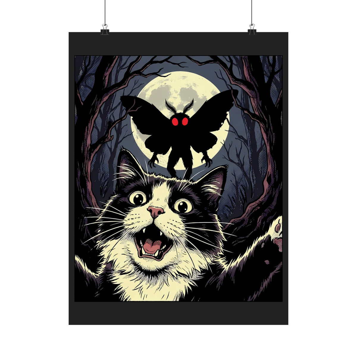 Cat Selfie with Mothman Poster