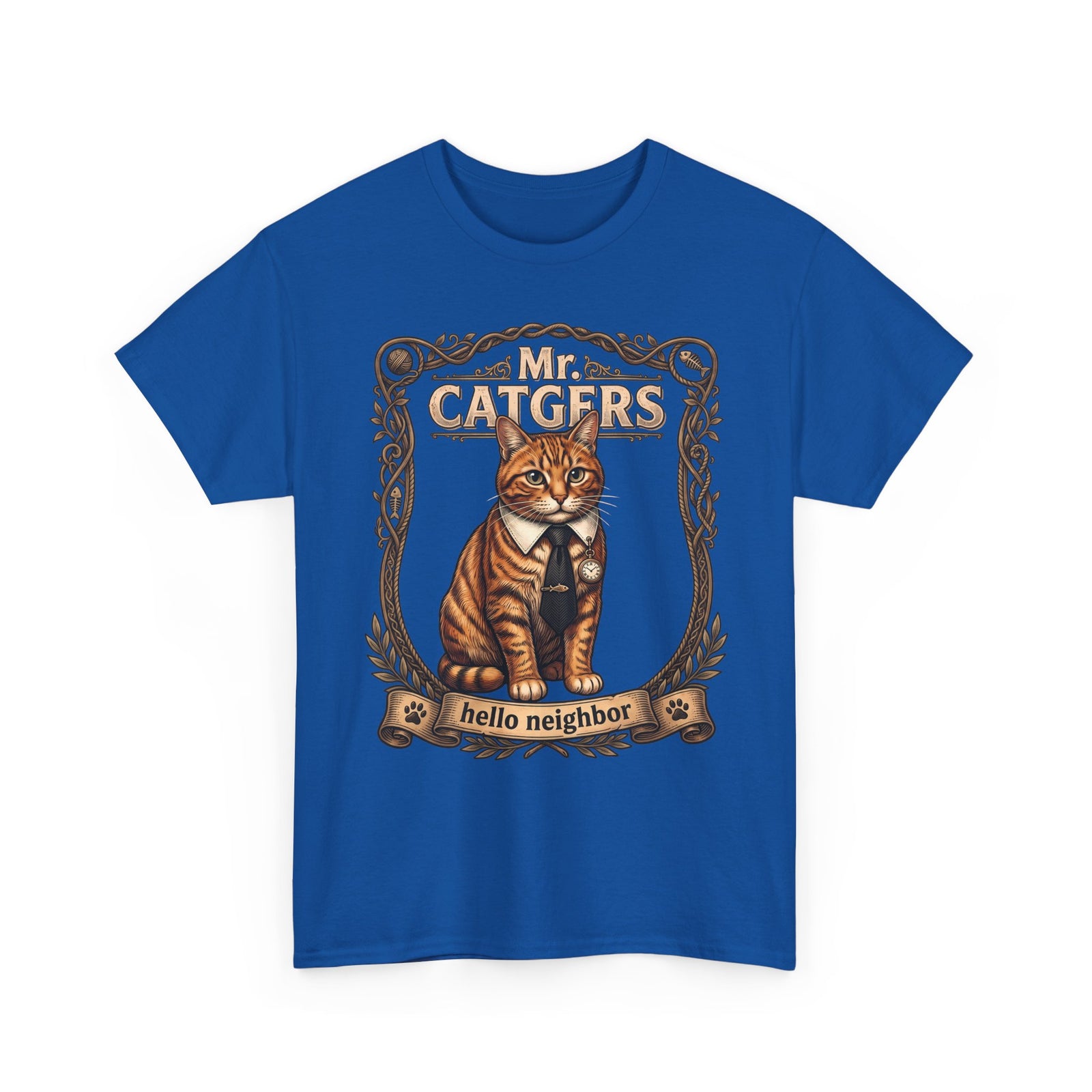 Mr. Catgers Hello Neighbor Tabby Cat Shirt — Funny Pop Culture T-Shirt