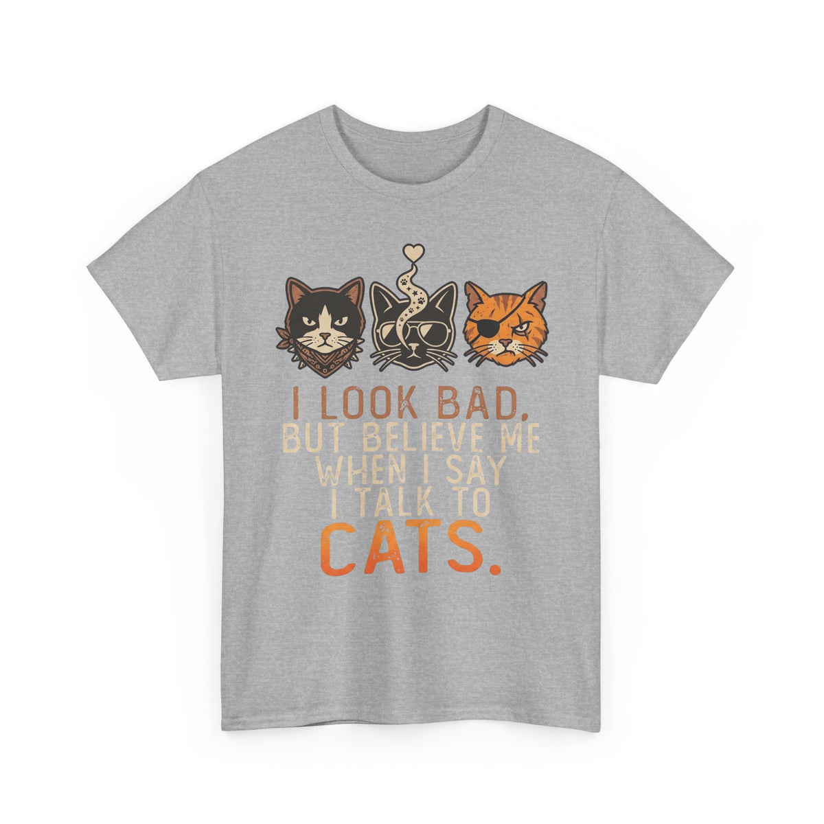 I Talk to Cats T-Shirt – Funny Cat Lover Tee with Cat Faces