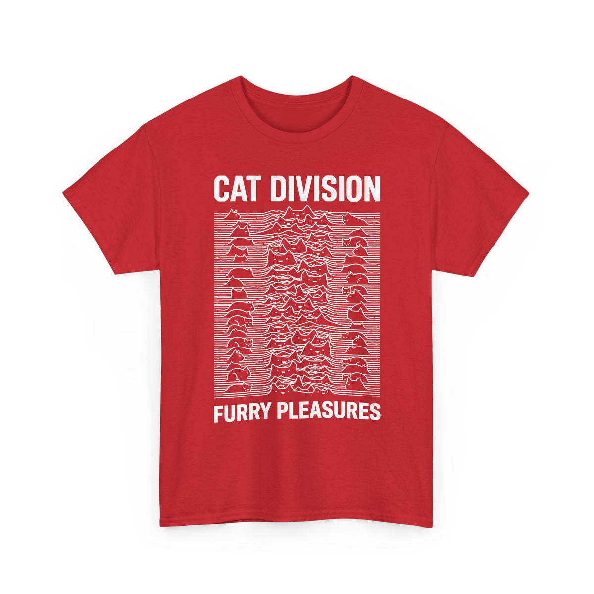 Cat Division Tee — "Furry Pleasures" Graphic Cat Silhouette Shirt