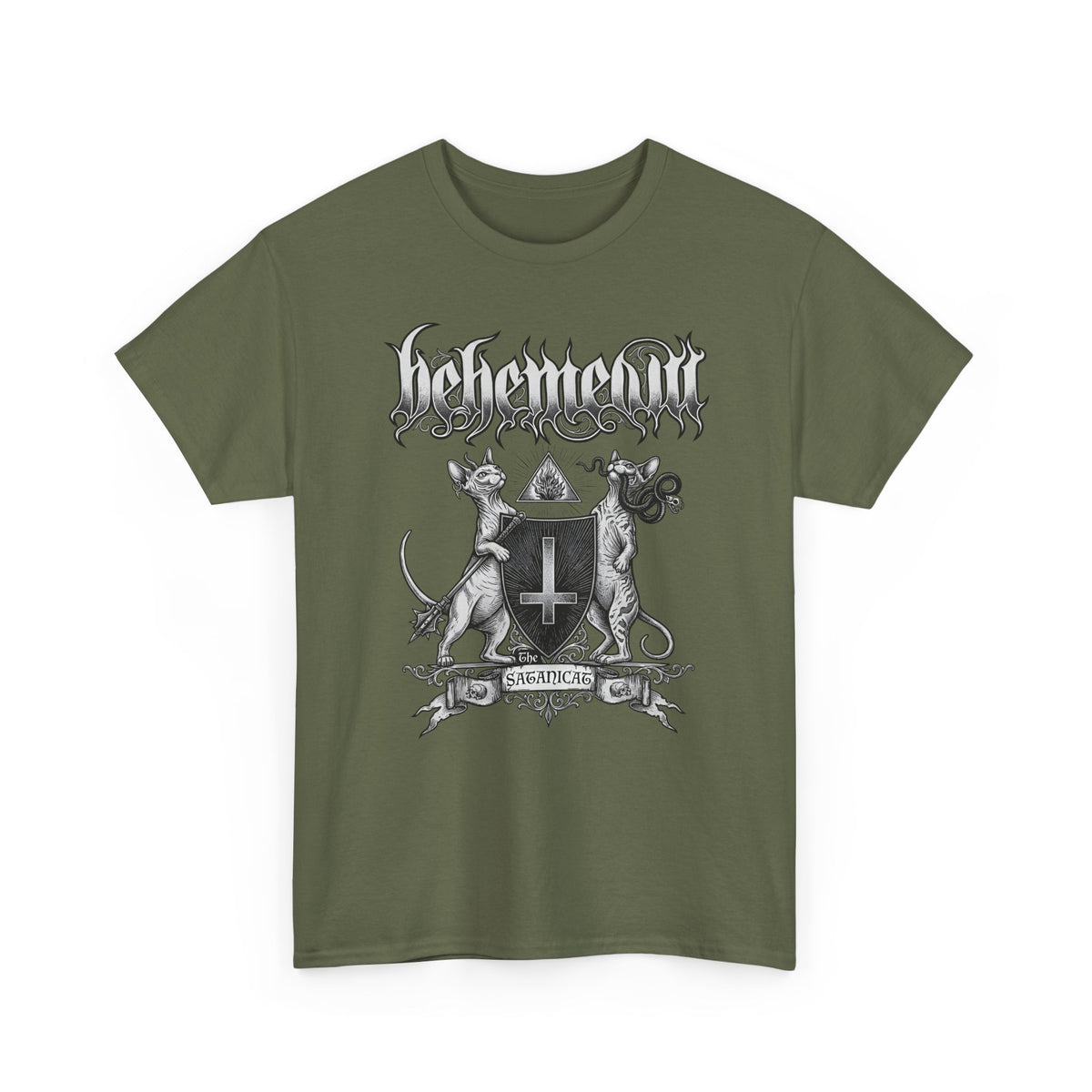 Satanicat Behemeow T-Shirt — Gothic Cat Graphic Tee