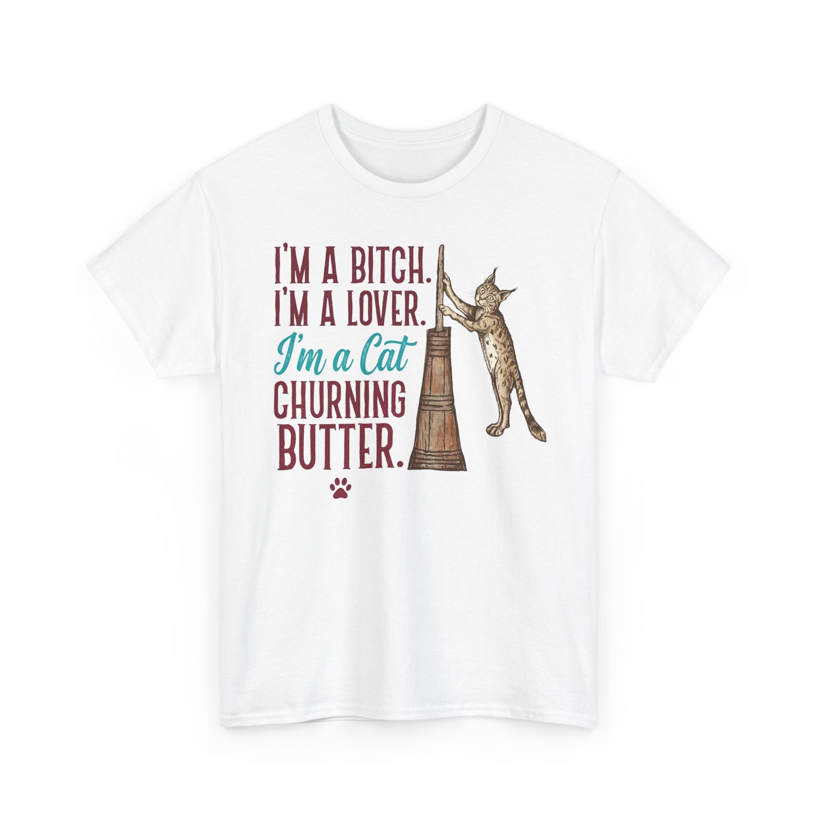 “I'm a Cat Churning Butter” T-Shirt — Funny Whimsical Cat Tee