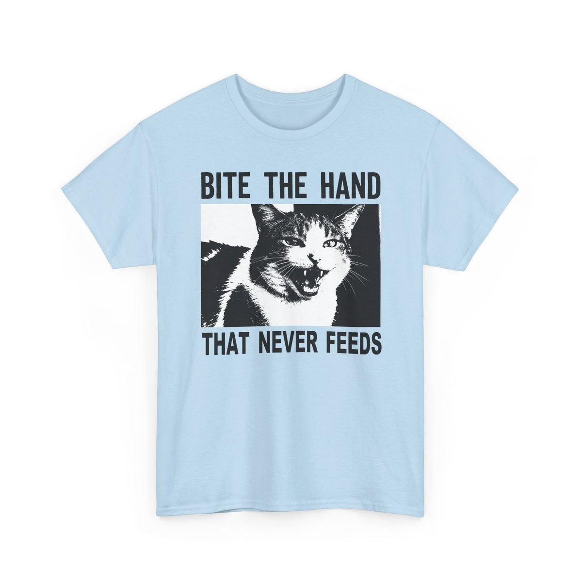 Cat Bite The Hand That Never Feeds Graphic Tee