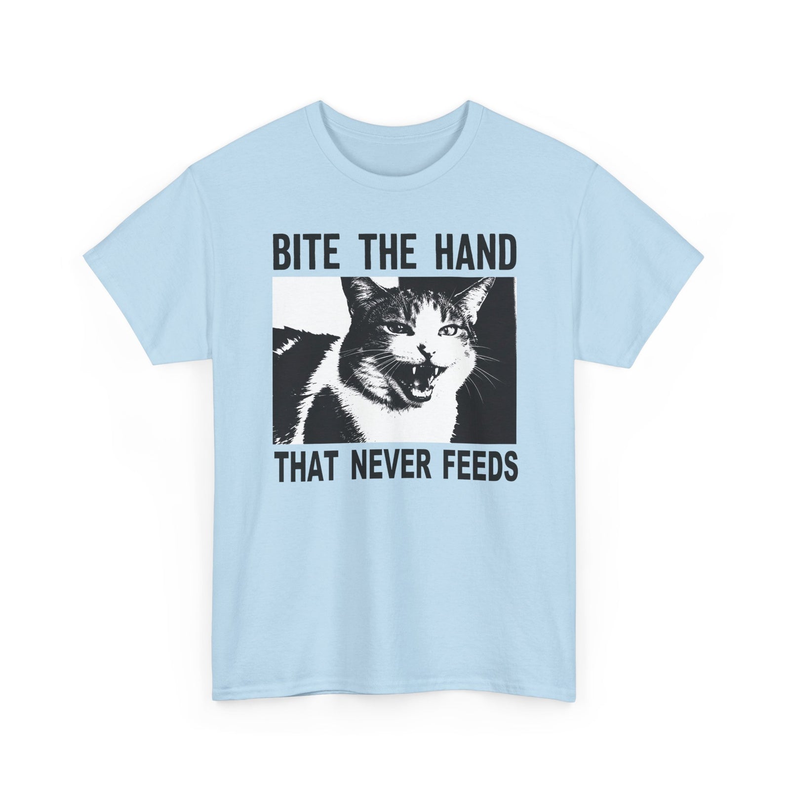Cat Bite The Hand That Never Feeds Graphic Tee