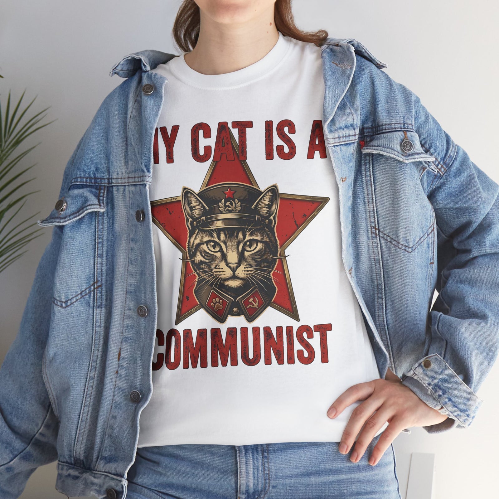 Communist Cat T-Shirt — "My Cat Is A Communist Cat" Funny Political Cat Tee
