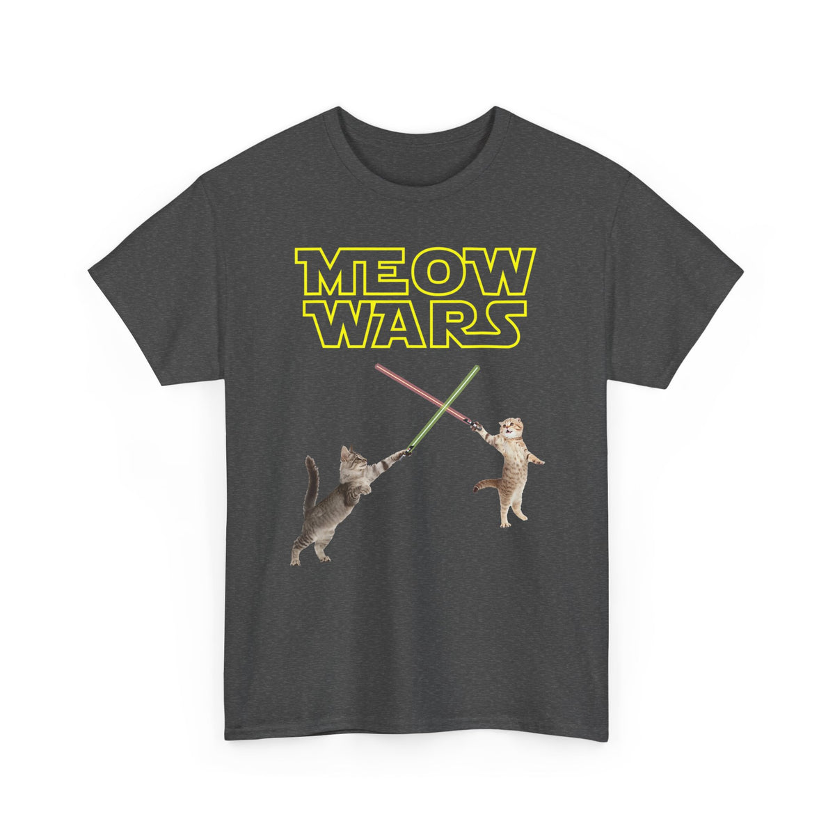 Meow Wars T-Shirt — Funny Cat Lightsaber Tee