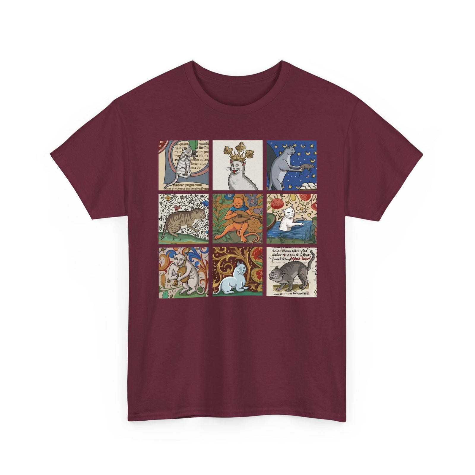 Medieval Cats T-Shirt — Vintage Heraldic Cat Design