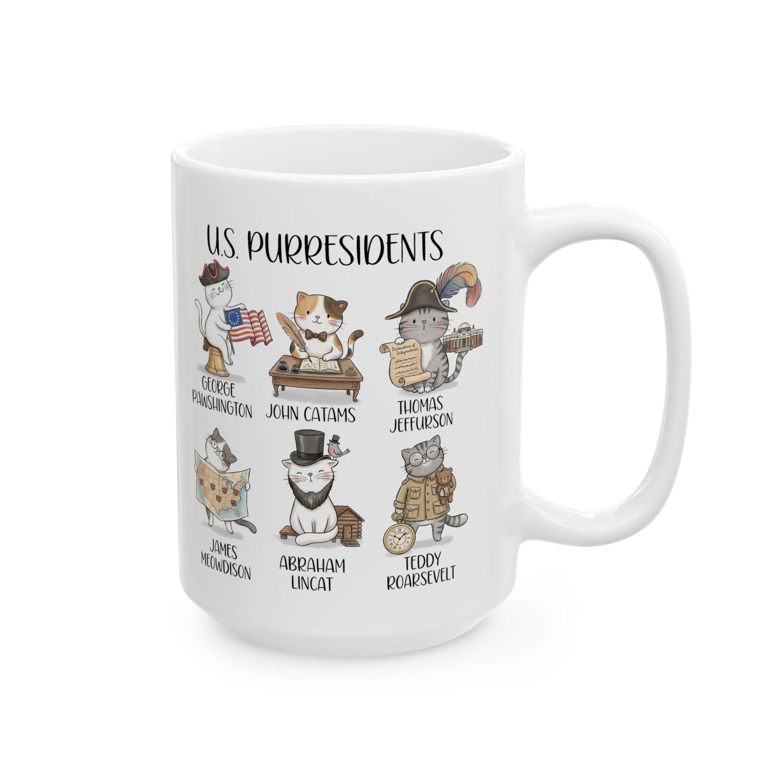 US Purresidents Funny Cat Ceramic Mug