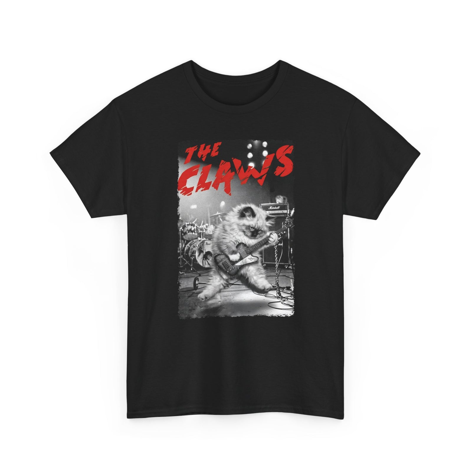 The Claws Cat Rock T-Shirt — Retro Cat Graphic Tee