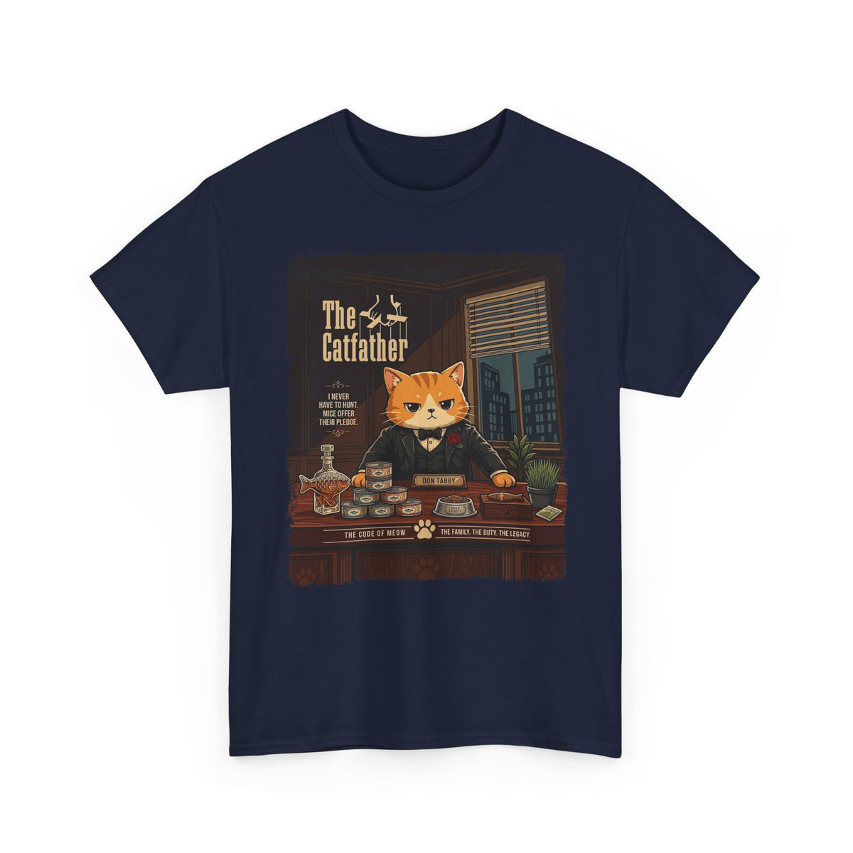 The Catfather T-Shirt — Funny Mafia Cat Tee for Cat Lovers