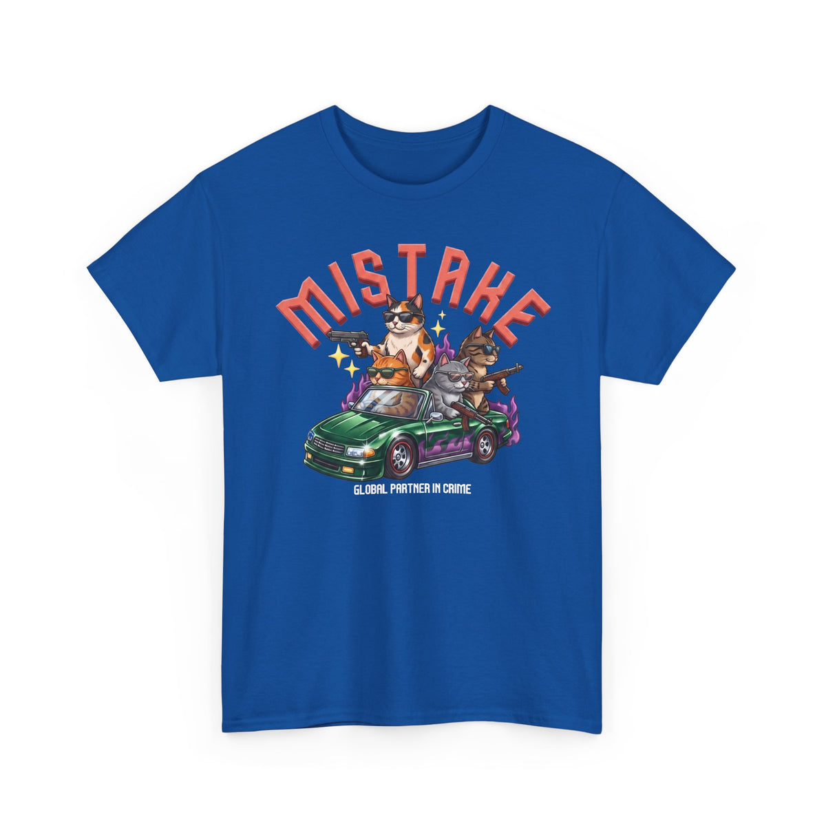 Mistake Global Partner In Crime T-Shirt — Funny Gangster Cat Convertible Tee