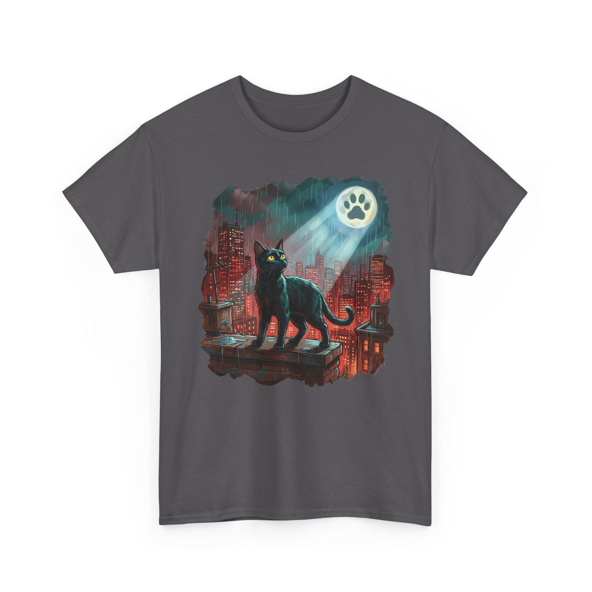 Black Cat Hero T-Shirt — Noir City Rescue Paw Signal Tee