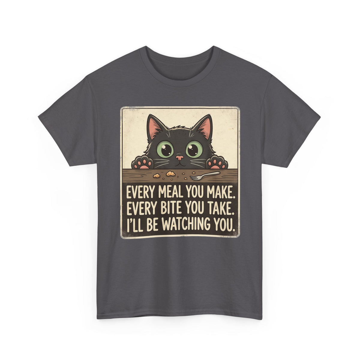Cute Stalker Cat Watching You T-Shirt — Funny Cat Lover Tee