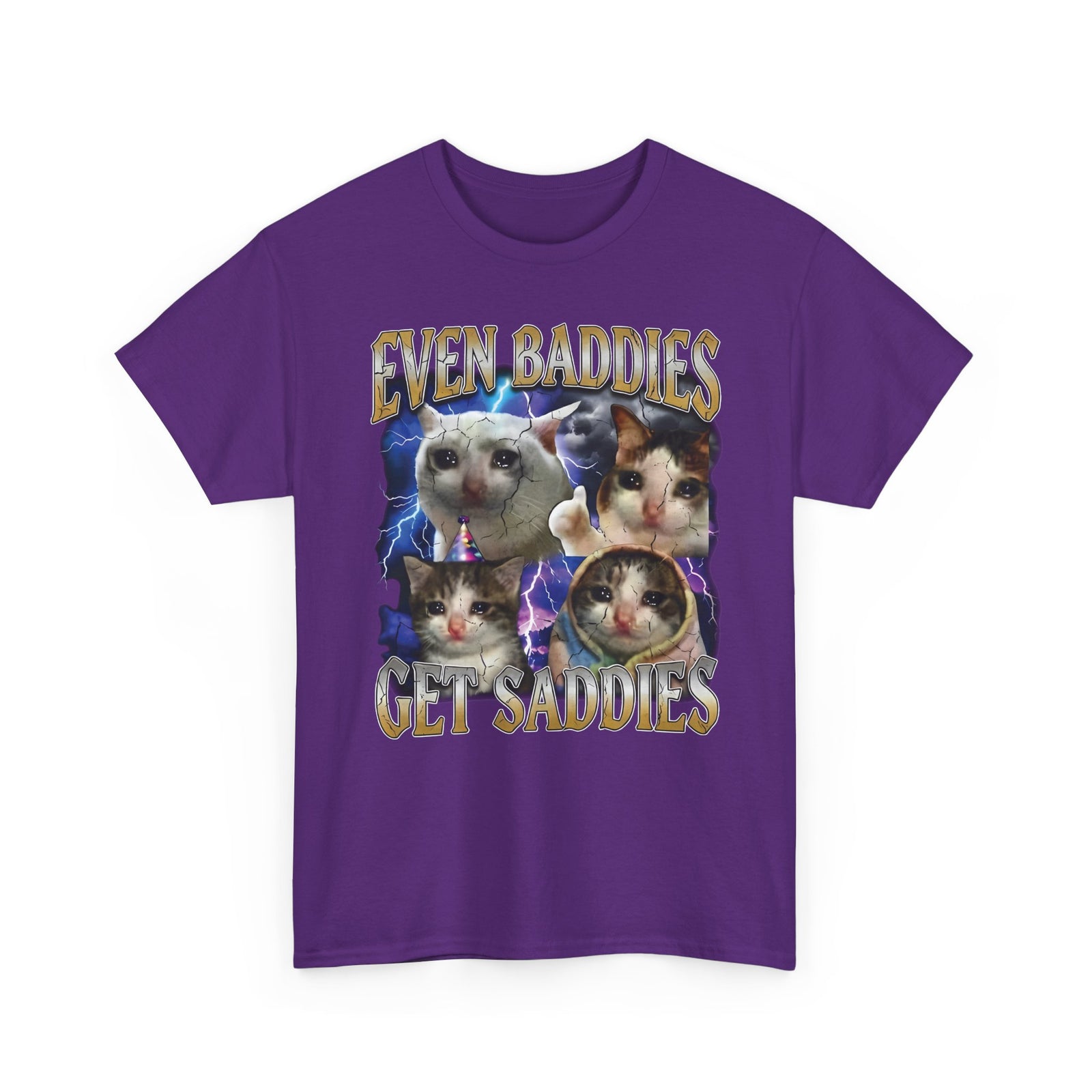 Even Baddies Get Saddies Cat Meme T-Shirt