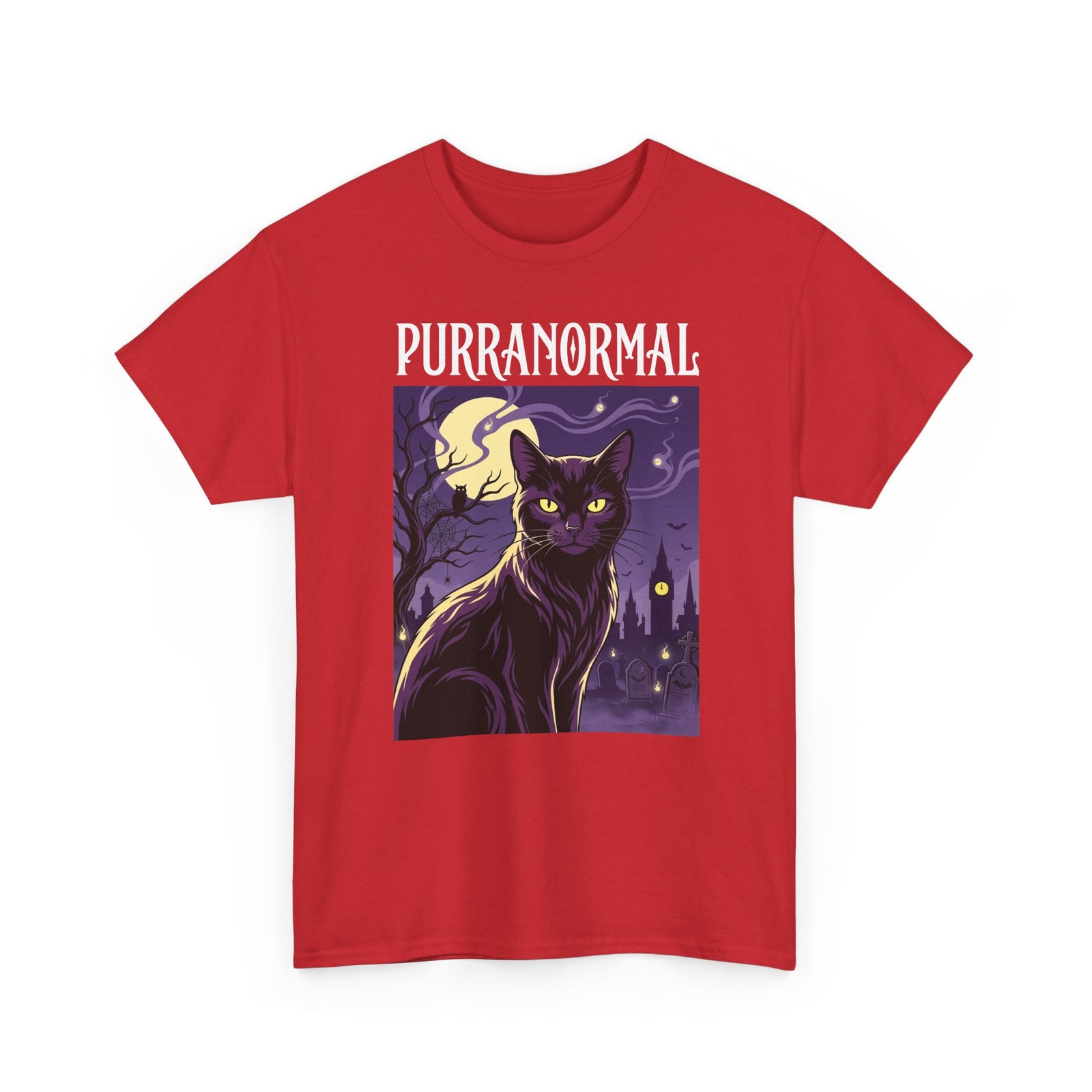 Purranormal Cat T-Shirt — Paranormal Cat Spooky Cat Graphic Tee