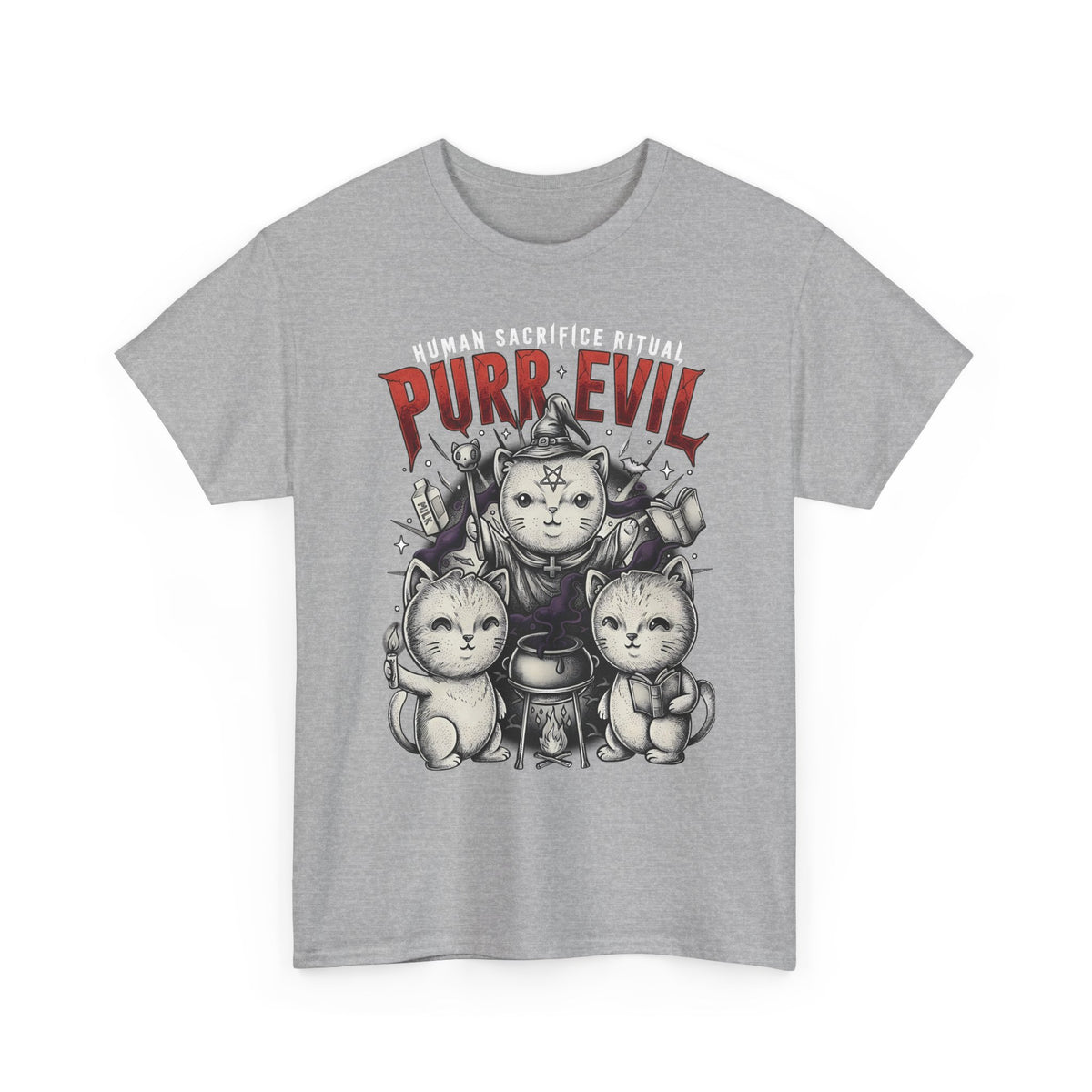 Purr Evil Witch Cats T-Shirt — Spooky Alternative Magic Apparel