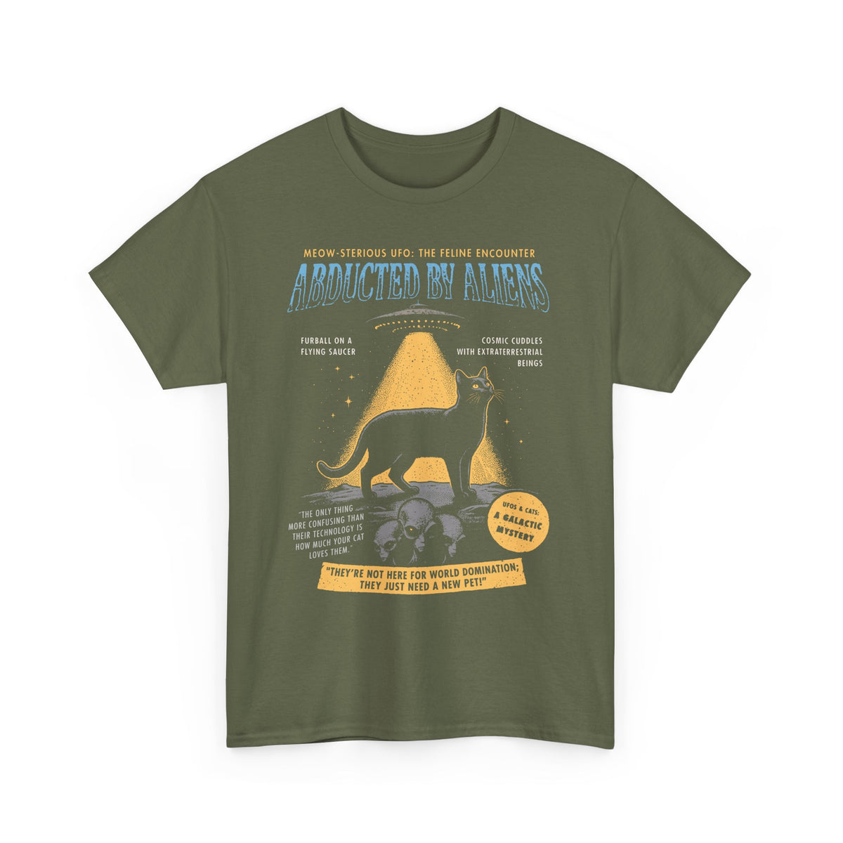 Abducted by Aliens Black Cat T-Shirt — Cute UFO Cat Tee