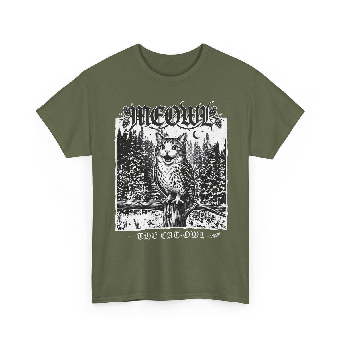 Funny "Meowl the Cat Owl" T‑Shirt