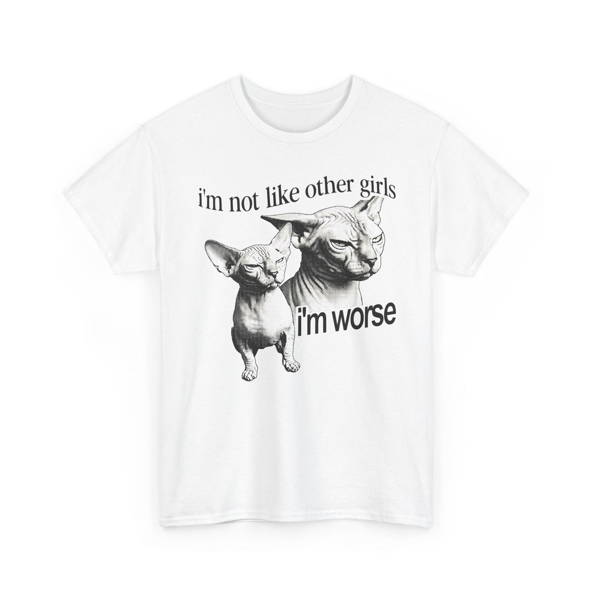 I'm Not Like Other Girls I'm Worse T-Shirt — Funny Sphynx Cat Tee