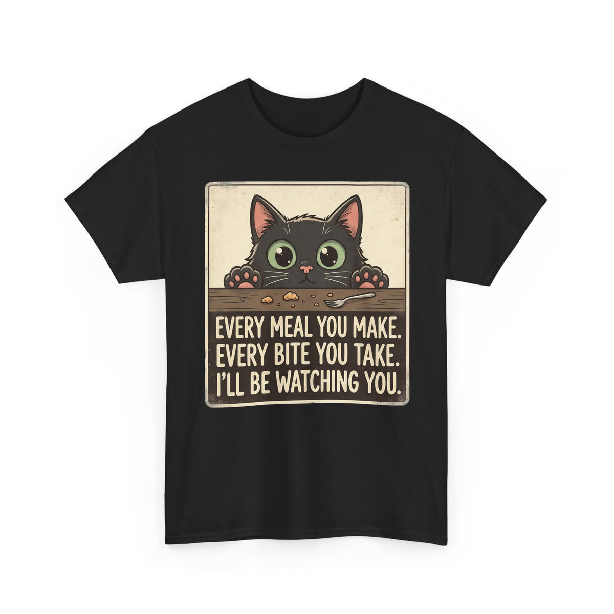 Cute Stalker Cat Watching You T-Shirt — Funny Cat Lover Tee