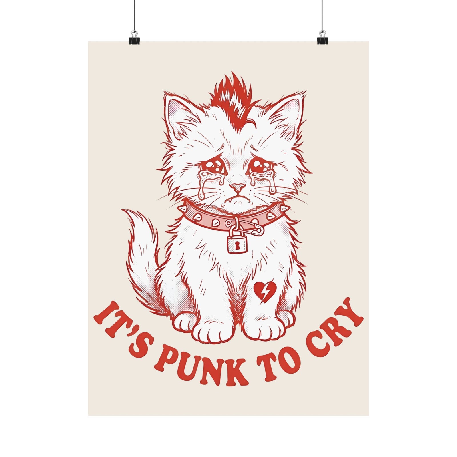It's Punk To Cry Poster — Edgy Emotional Graphic Poster