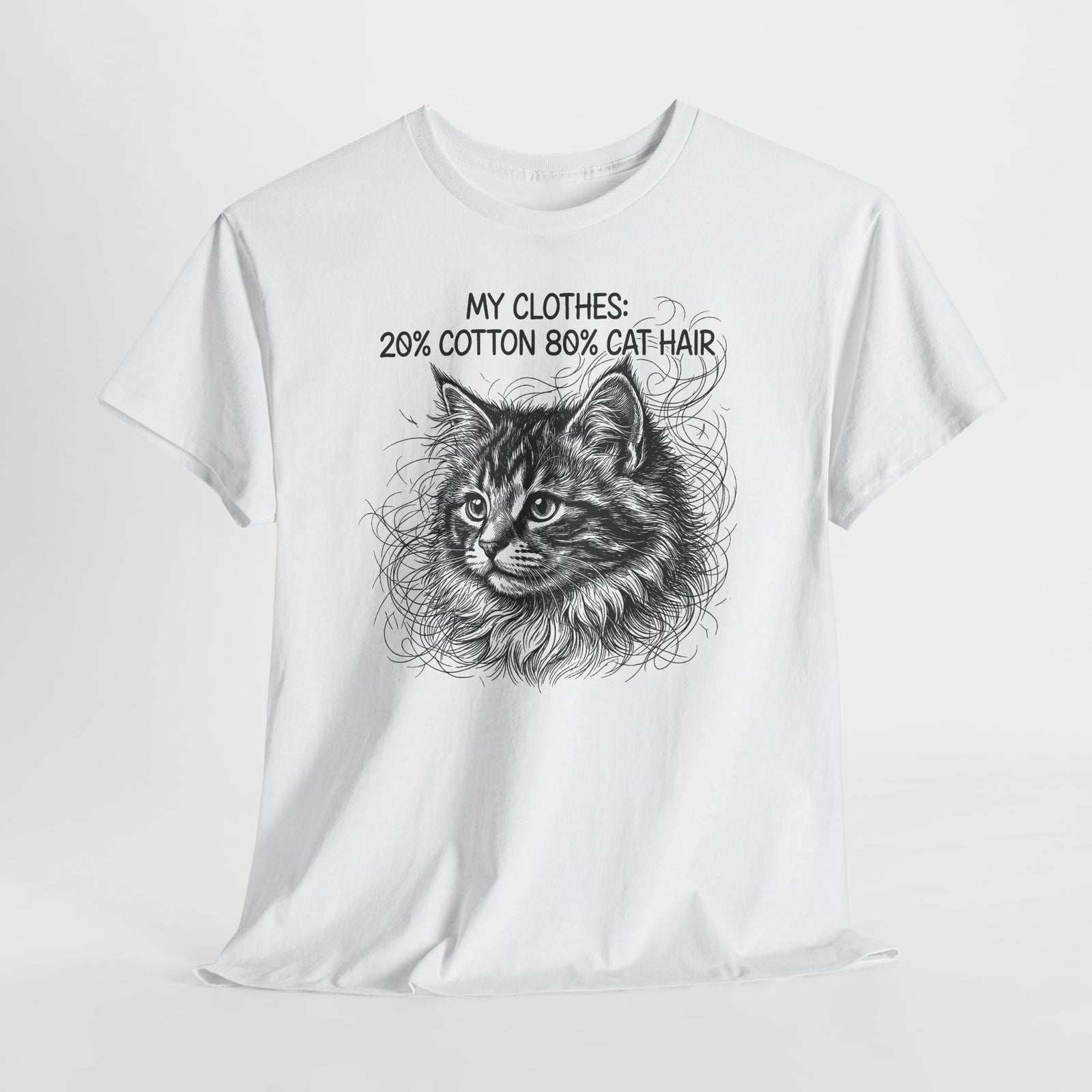 Cat Hair Tee — "My Clothes: 20% Cotton 80% Cat Hair" Graphic T-Shirt