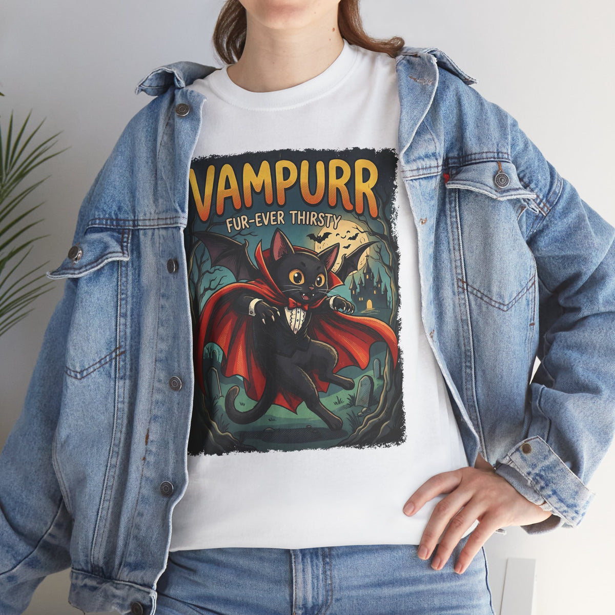 Vampurr 'Fur-ever Thirsty' Cat Vampire T-Shirt