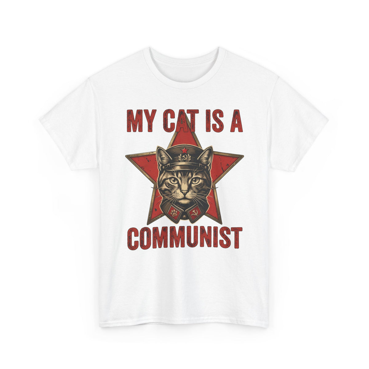 Communist Cat T-Shirt — "My Cat Is A Communist Cat" Funny Political Cat Tee