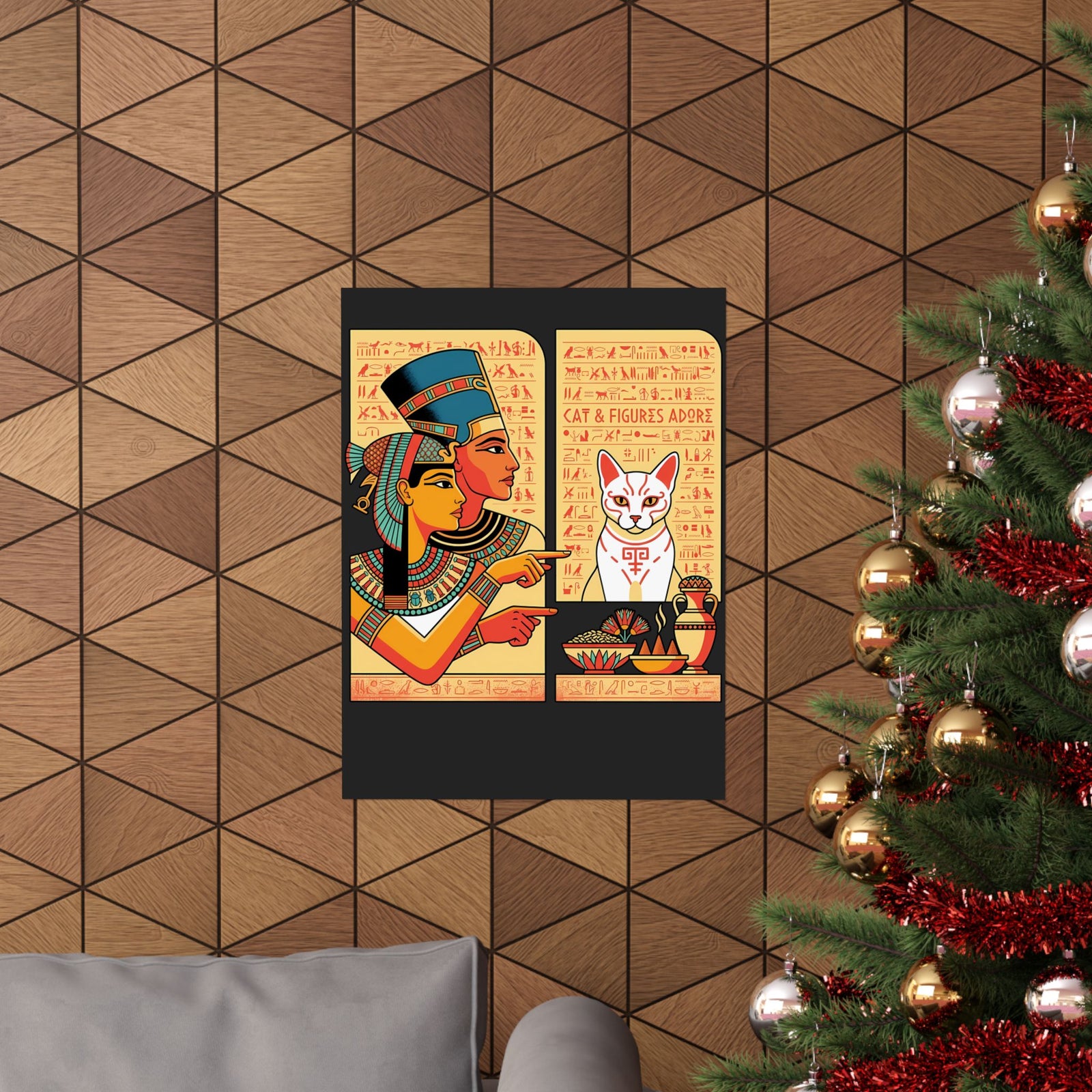 Egyptian Cat Meme Poster — Funny Ancient Egypt Cat Graphic Poster