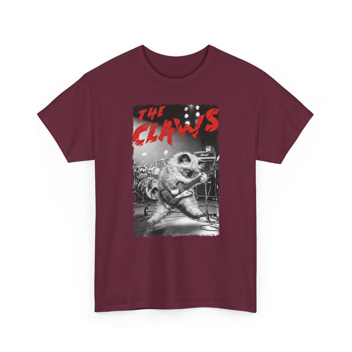 The Claws Cat Rock T-Shirt — Retro Cat Graphic Tee